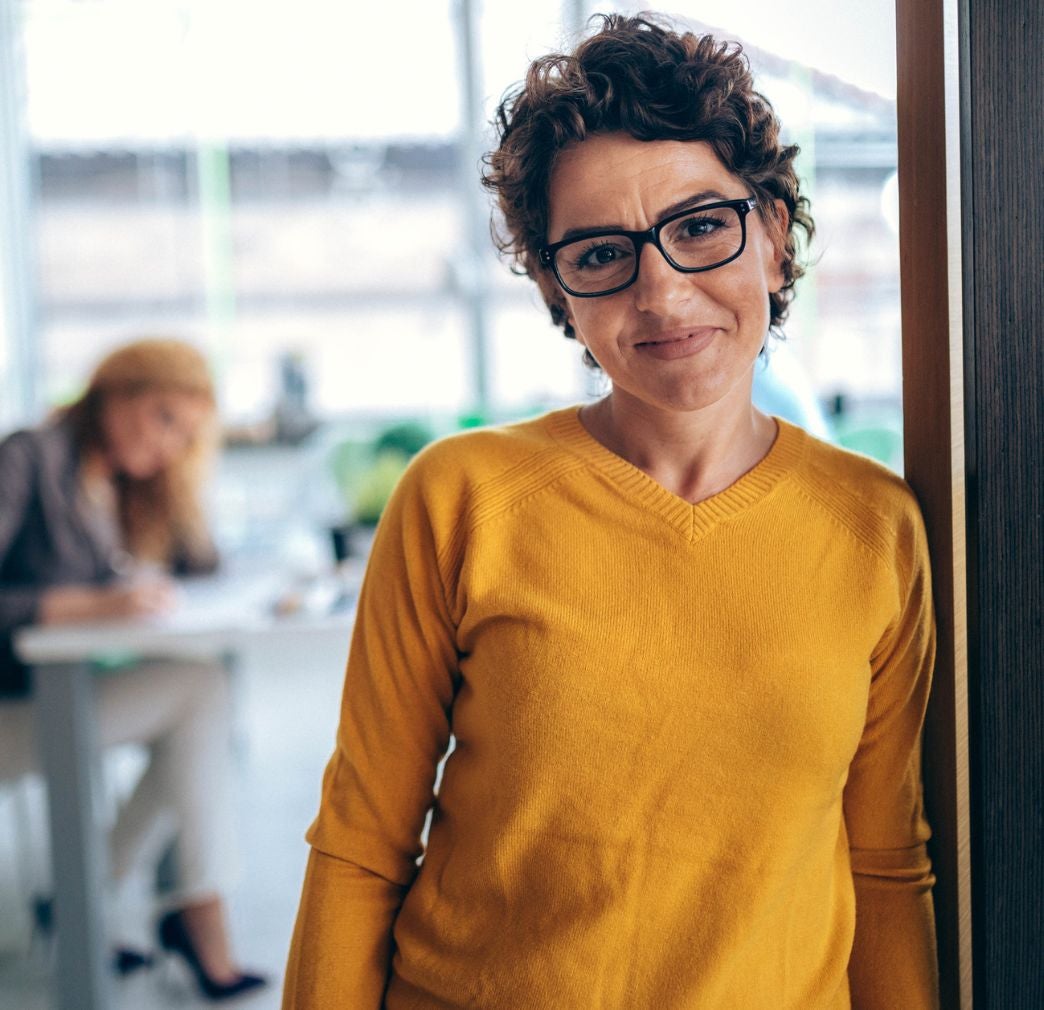 Female broker in office